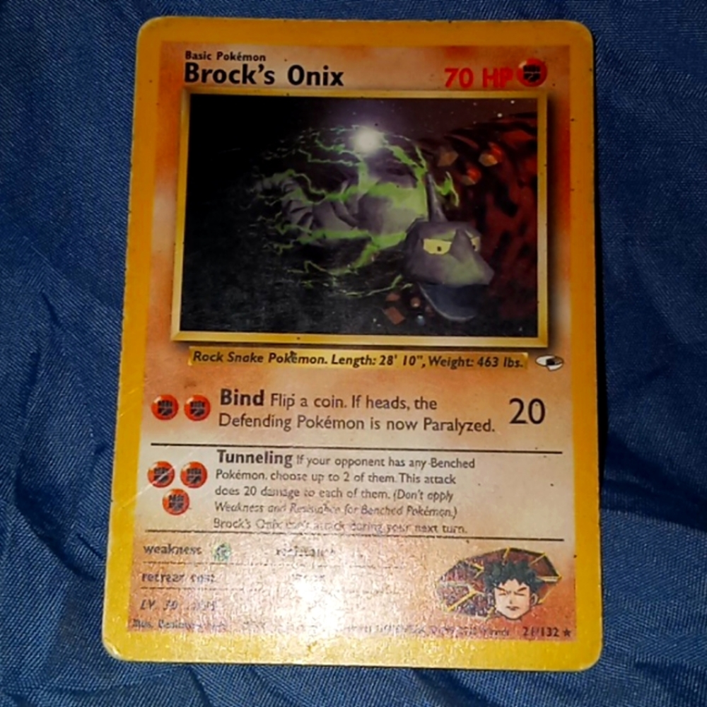 1995, 96, 98 Brock's Onix Pokemon Card